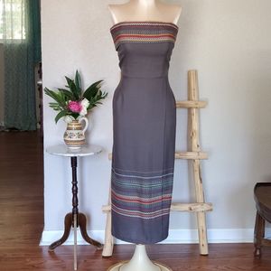 Vintage embroidered strapless hand made dress